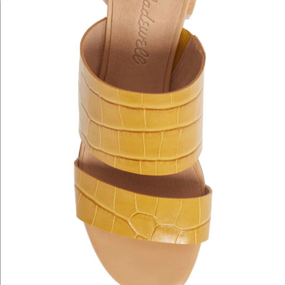 Madewell Kiera Block Heel Slide In Cumin Croco Embossed size 7 - Picture 2 of 7